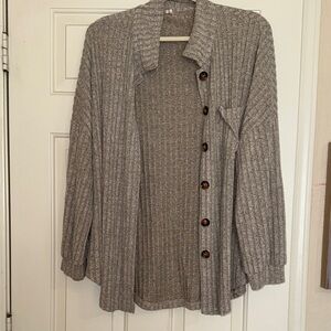 Cozy Brown Ribbed Women's Sweater